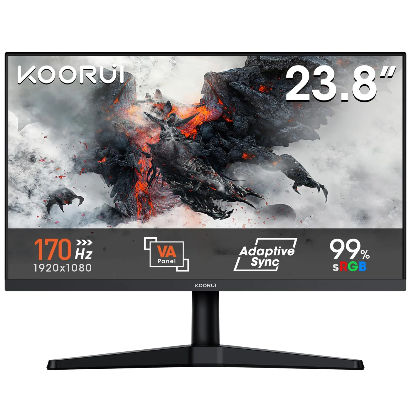 KOORUI Gaming Monitor 24" 170Hz PC Pantalla FHD Adaptive Sync HDMI 1.4