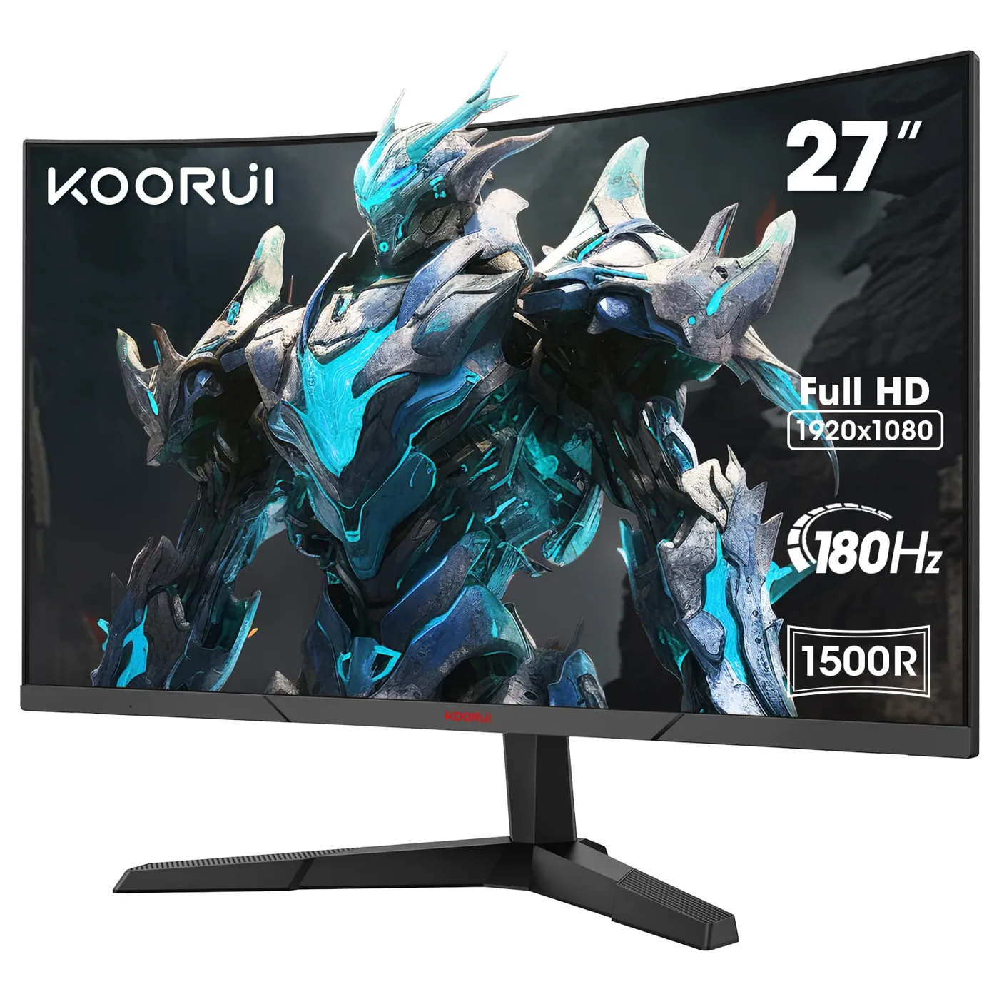 KOORUI Monitor 27 Pulgadas Curvo Monitor Gaming 180HZ, FHD 1080P, 1500R, DCI-P3 90%,…