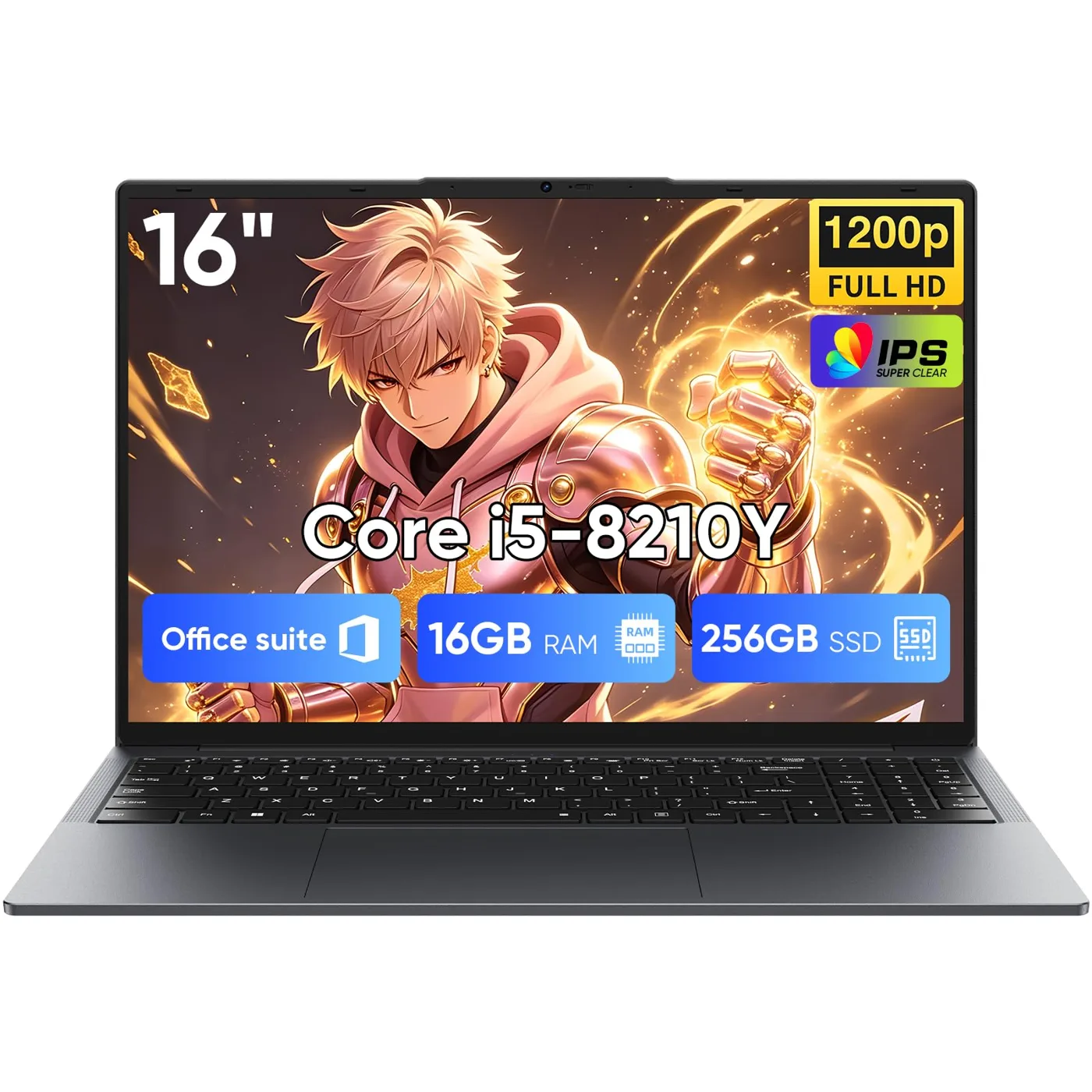 16" Ordenador portátil Gamer-Core i5-8210Y(hasta 3,6 GHz), 16 GB RAM, 256 GB SSD,FHD…