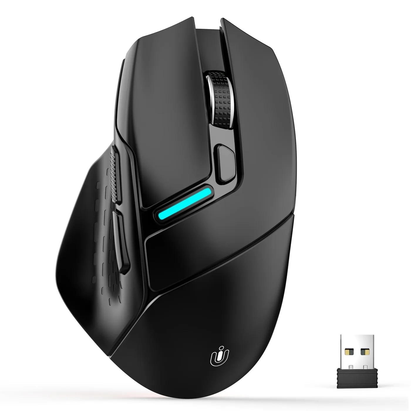 Uineer Ratón Inalambrico,Bluetooth/2,4GHZ/cable, 12800 DPI, clic silencioso