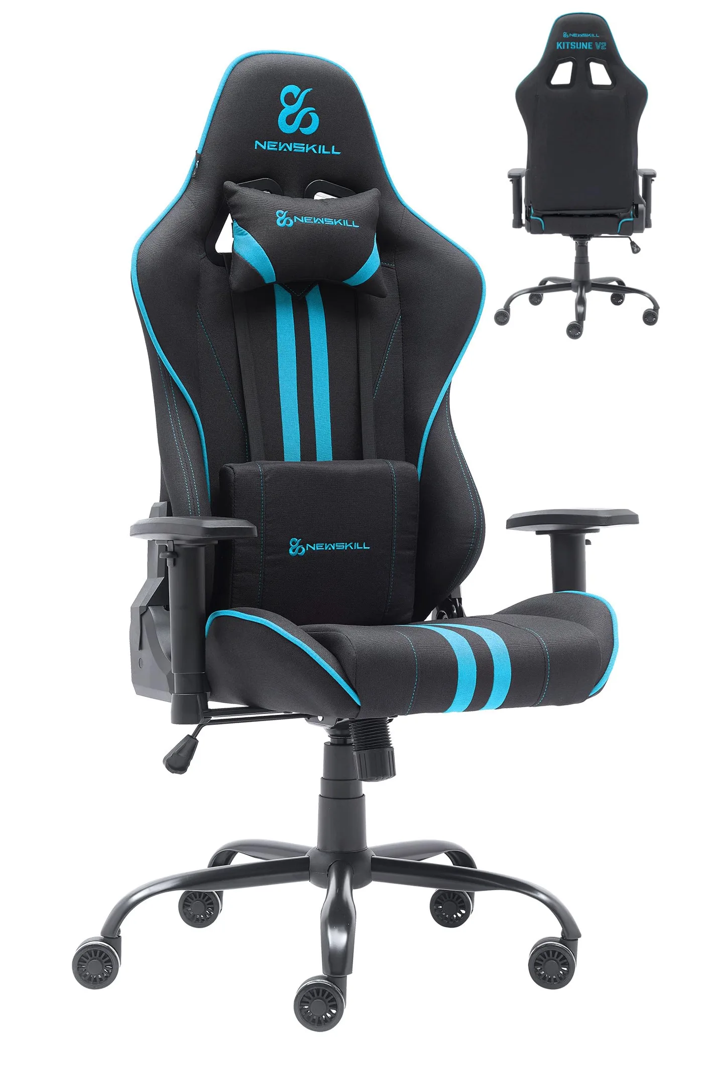 NEWSKILL Kitsune V2 Silla Gaming Ergonómica Tela Transpirable Azul