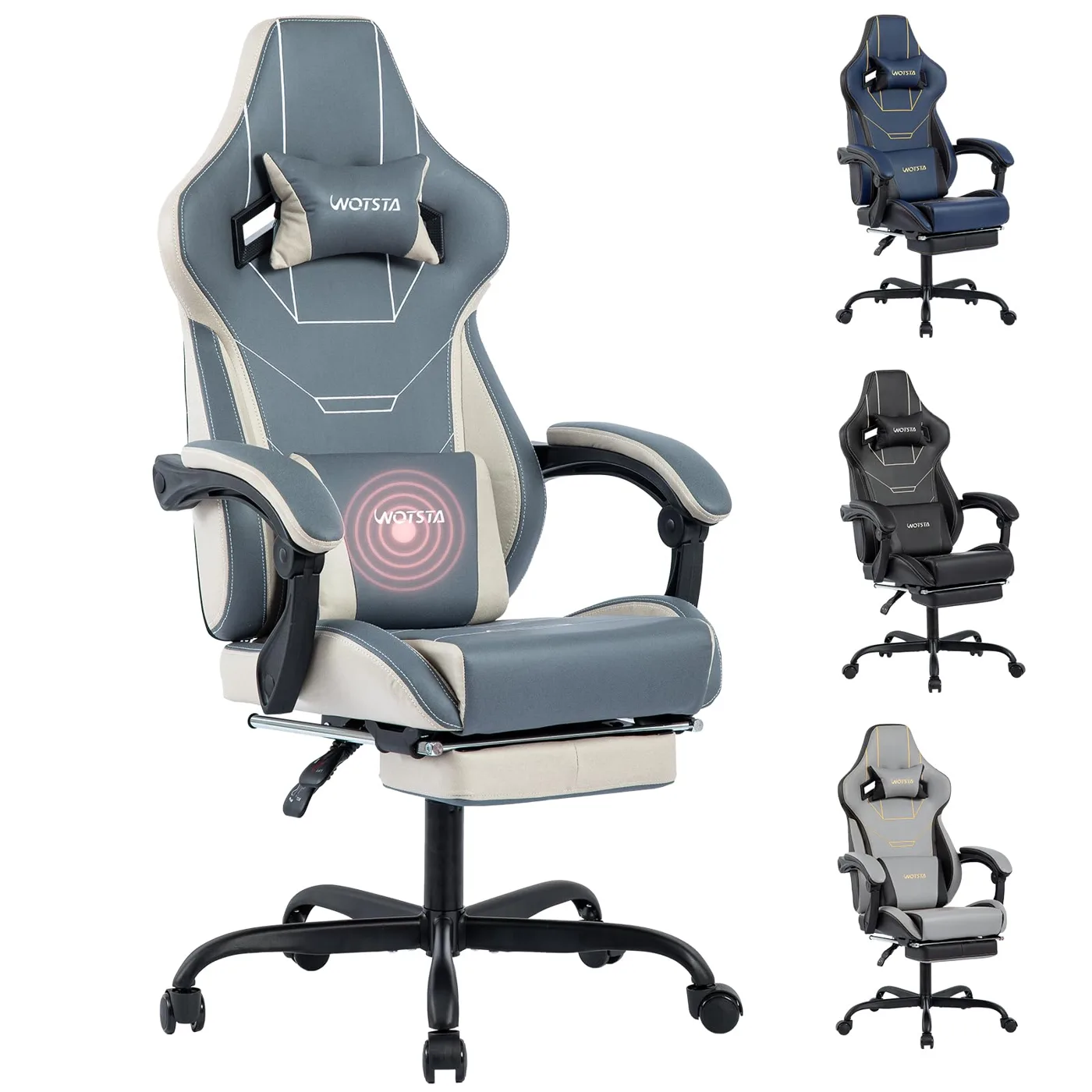 Silla de gaming ergonómica para gamer, silla de oficina con reposapiés, silla de…